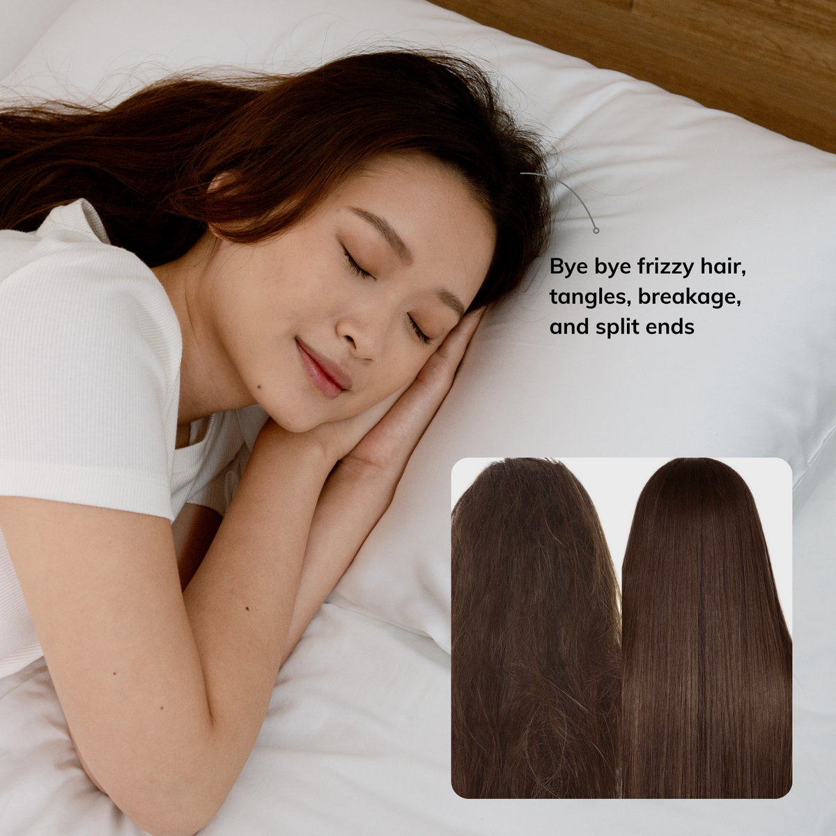 Hypoallergenic bamboo pillowcase for acne, skin, and hair care