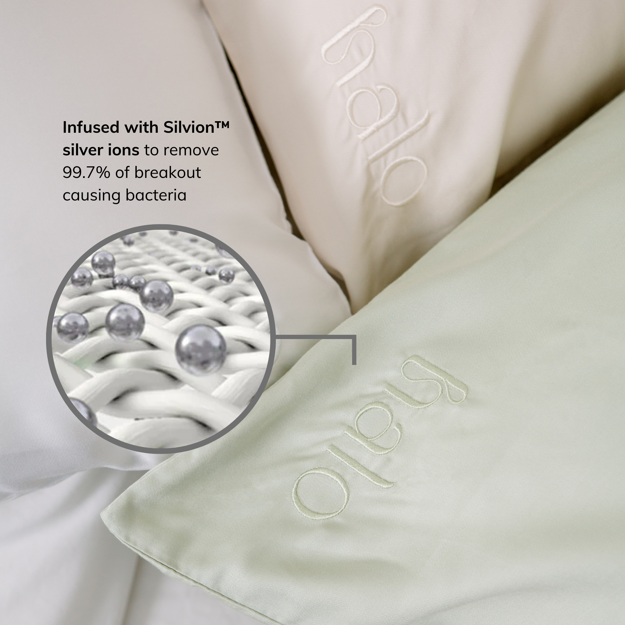 Hypoallergenic bamboo pillowcase for acne, skin, and hair care